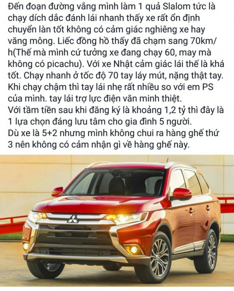 Mitsubishi Outlander - Chia sẻ trải nghiệm, kinh nghiệm sử dụng và nâng cấp