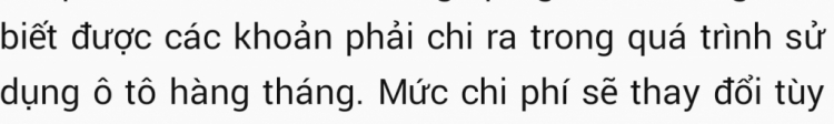 Tìm hiểu về chi phí cho oto trong 1 tháng Tìm hiểu về chi phí cho oto trong 1 tháng