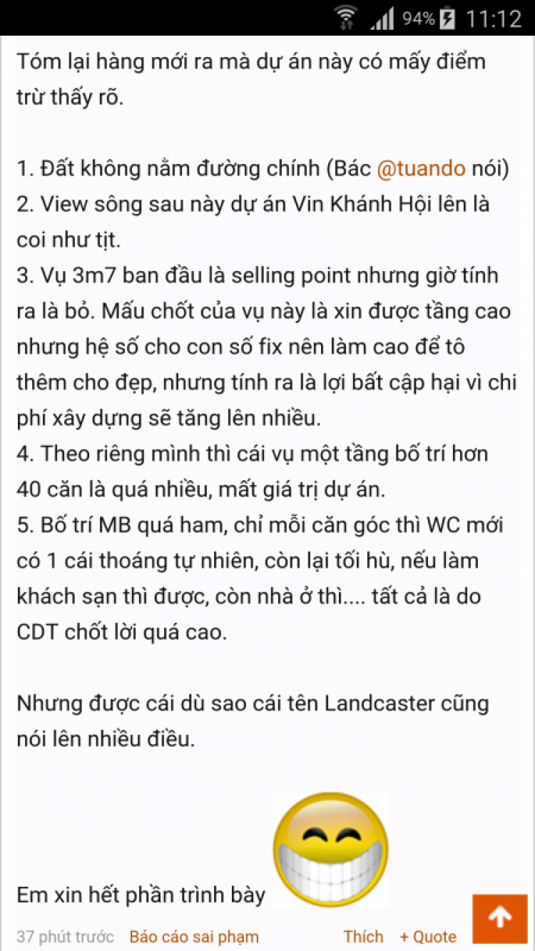 Hỏi căn hộ Lincoln Lancaster quận 4 mua để ở