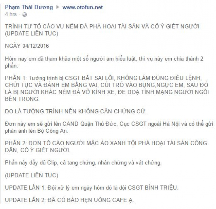 [S.O.S] Nghi vấn CSGT cấu kết người lạ đập phá xe(up liên tục  trang 1)