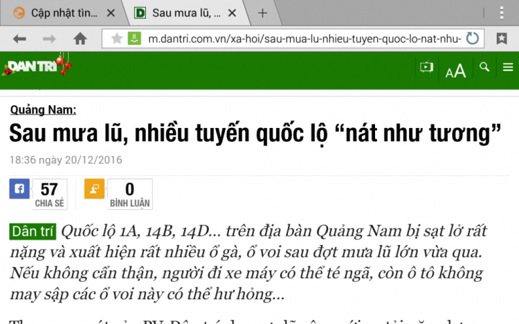 Cập nhật tình hình đường QL14, HCM và QL1 Tết 2017