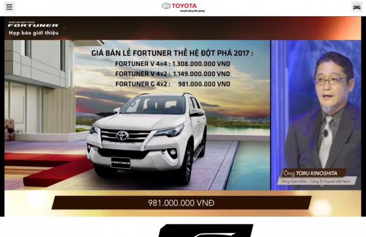 Toyota Fortuner 2017 sắp ra mắt ở Sài Gòn