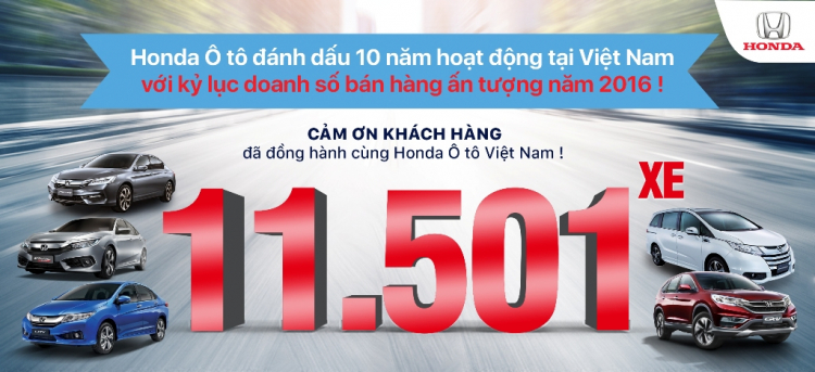 [QC] Honda ô tô đánh dấu 10 năm hoạt động tại Việt Nam với kỷ lục ấn tượng