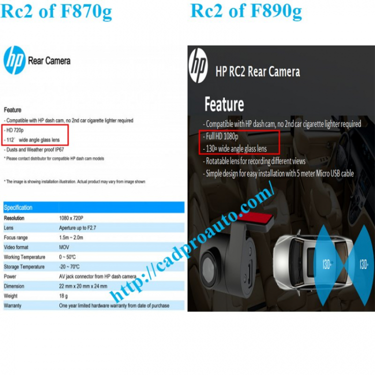 So Sánh Camera hành trình HP F870g và F890g