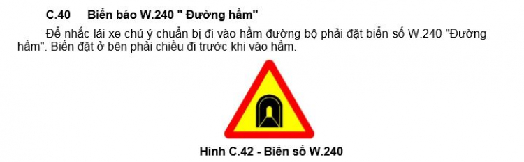 Về biển báo Đường Hầm?