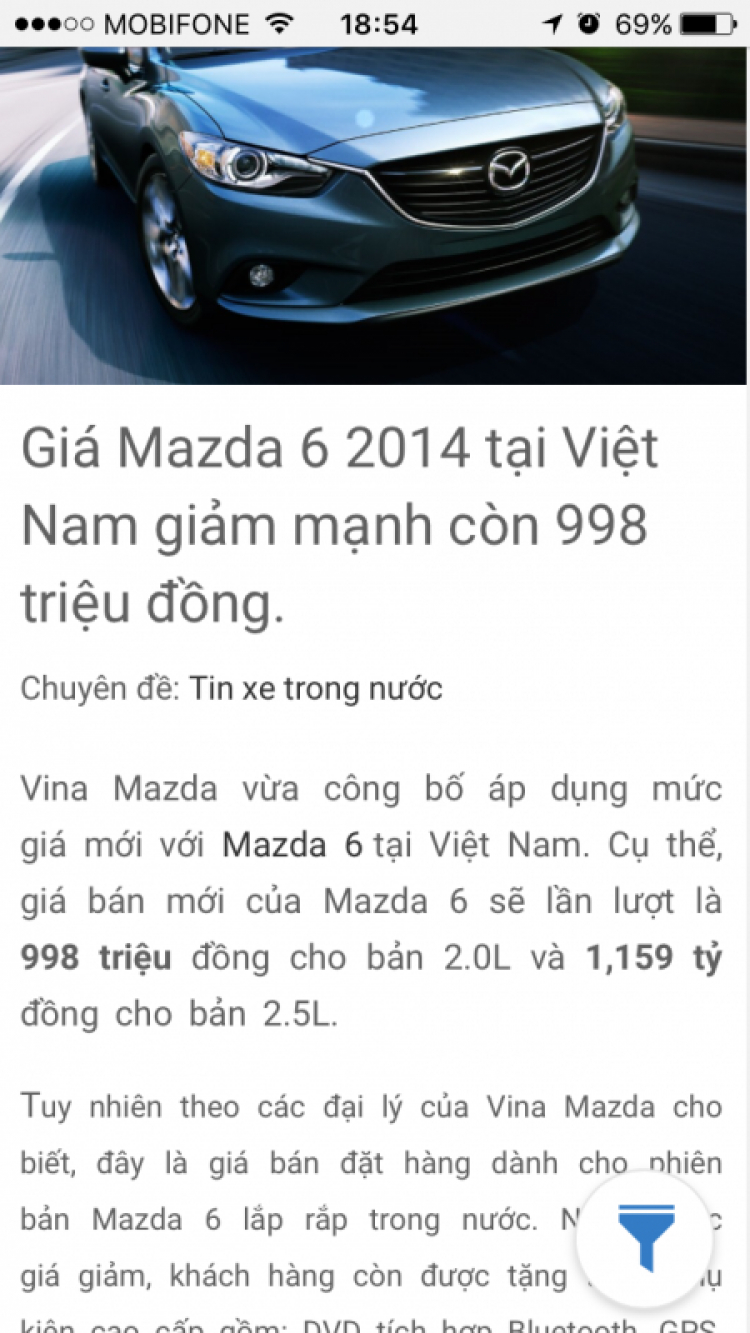 Mazda6 bản cũ giảm giá tới 140 triệu đồng tại Việt Nam Mazda6 bản cũ giảm giá tới 140 triệu đồng tại Việt Nam