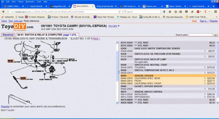 Camry: Trao đổi kinh nghiệm sửa chữa, phụ tùng Camry 8X 9X 0X (Đời 86 đến 2000) Camry: Trao đổi kinh nghiệm sửa chữa, phụ tùng Camry 8X 9X 0X (Đời 86 đến 2000)