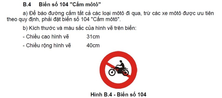 Cấm moto theo giờ Cấm moto theo giờ