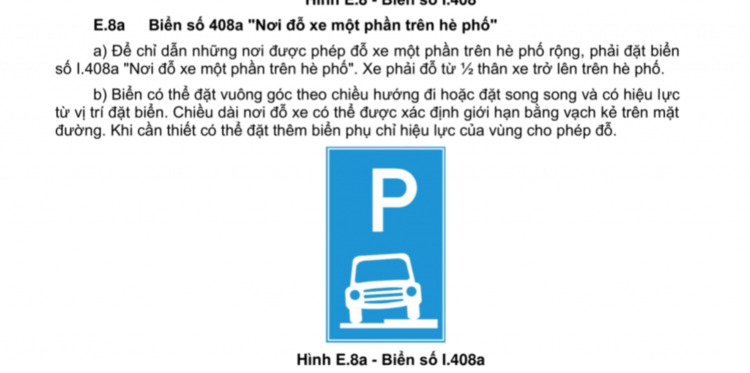 Đậu thế nào là không lấn chiếm vĩa hè Đậu thế nào là không lấn chiếm vĩa hè