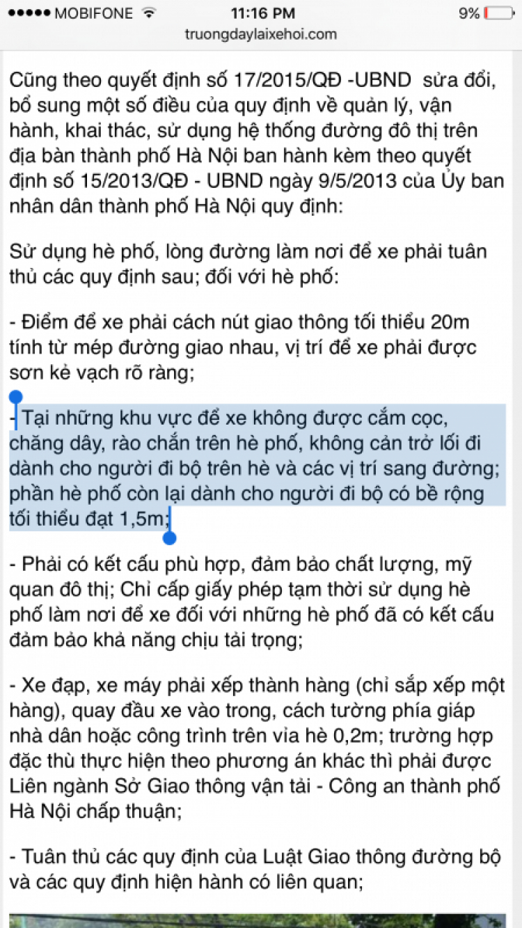 Đậu xe trên lề đường là sai?