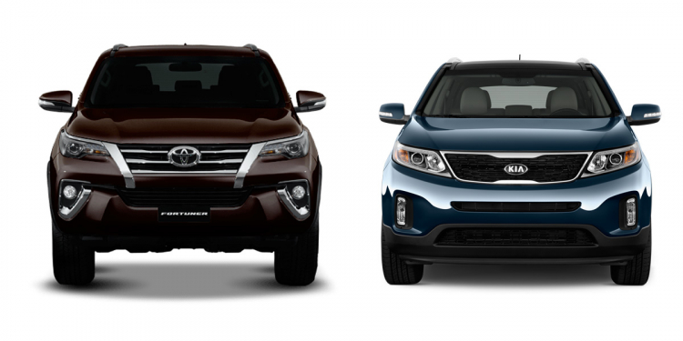 [So sánh kỹ thuật] Toyota Fortuner G vs Kia Sorento DATH