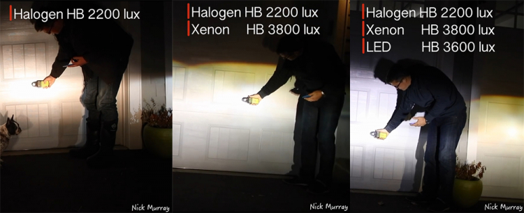 So sánh độ sáng của đèn Halogen - Xenon - LED