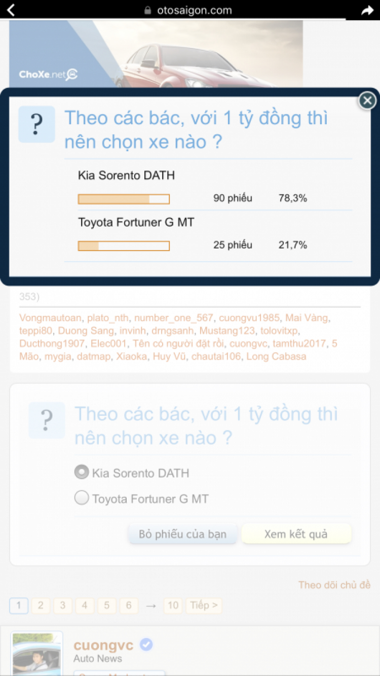 [So sánh kỹ thuật] Toyota Fortuner G vs Kia Sorento DATH