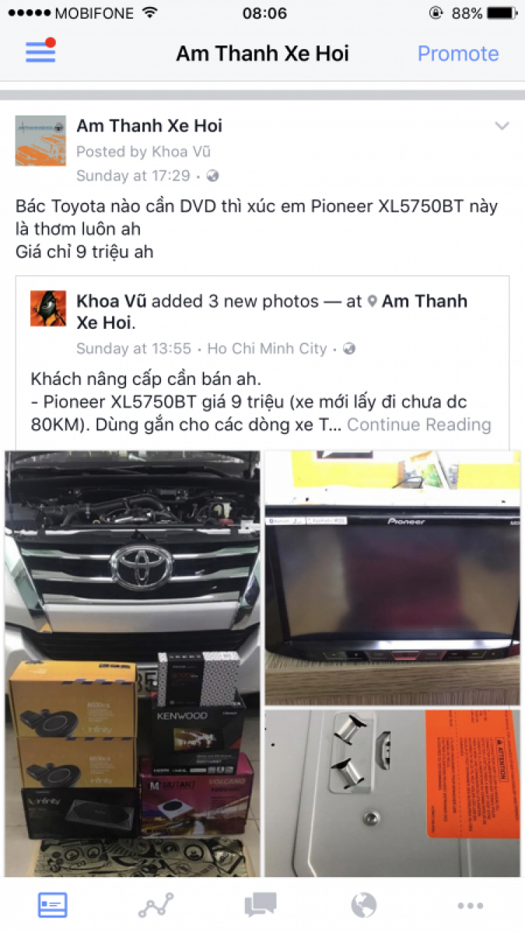 Nâng cấp âm thanh và DVD cho Fortuner 2017 Nâng cấp âm thanh và DVD cho Fortuner 2017