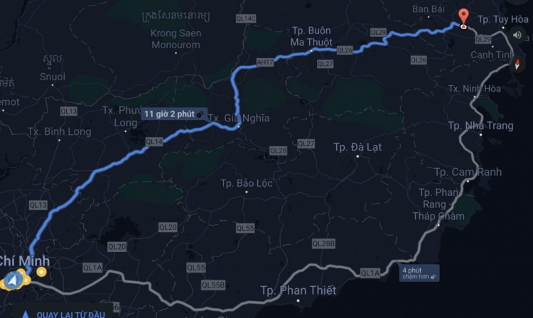 Nhờ tư vấn lộ trình SG đi Sơn Hòa, Phú Yên!