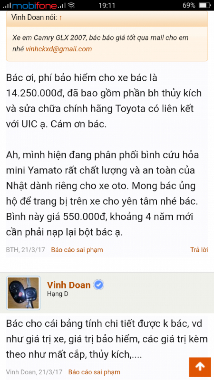 Bác nào đã mua bảo hiểm UIC của Nhật xin cho ít đánh giá ạ