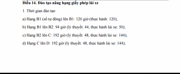 Bằng "B1 - số tự động" chính thức được đưa vô  quy định từ 1/6/2017