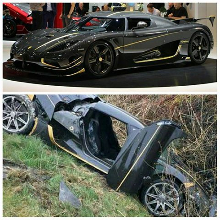 Koenigsegg Agera RS Gryphon dát vàng độc nhất vô nhị gặp nạn