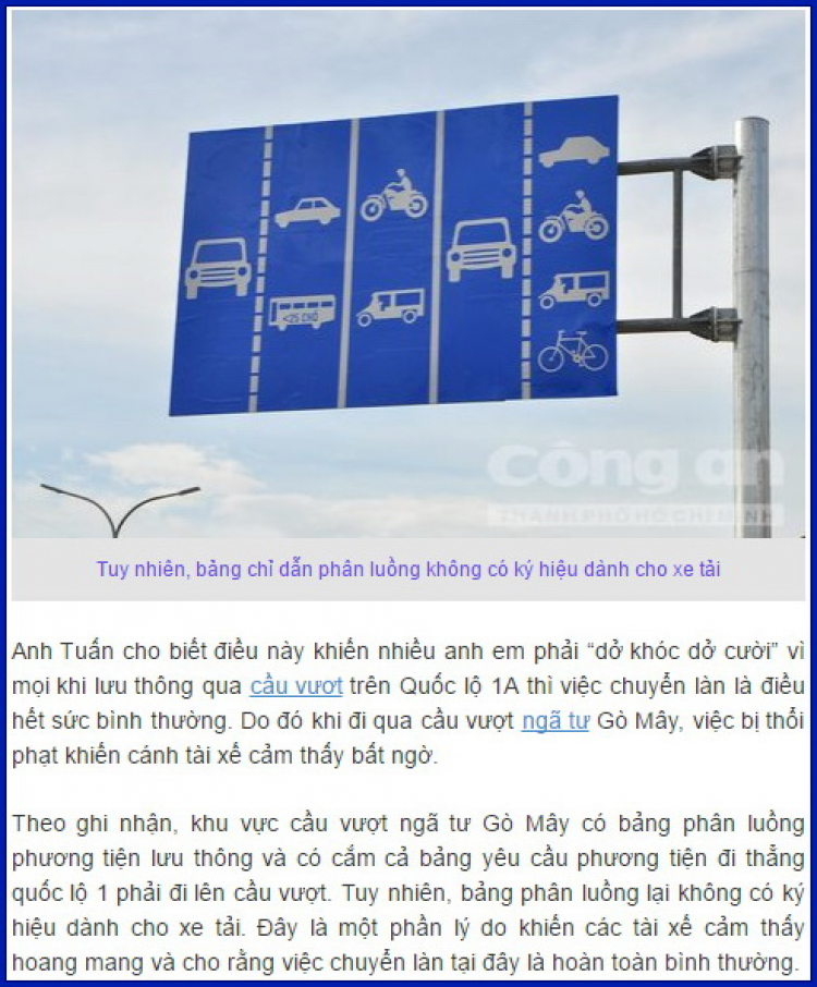 Không có làn cho xe tải đúng không..Báo CA.