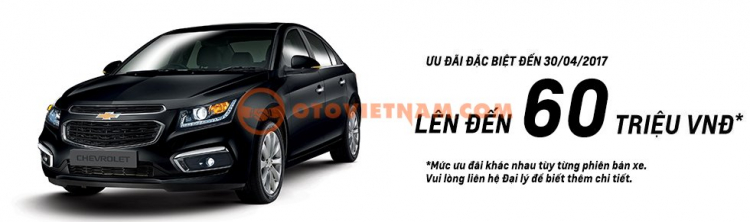 Cruze LTZ 2017. Khuyến mãi 60tr tiền mặt