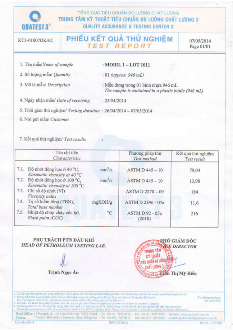 Có bác nào đi nhớt Mobil-1 không ? Thực hư thế nào ? Có bác nào đi nhớt Mobil-1 không ? Thực hư thế nào ?
