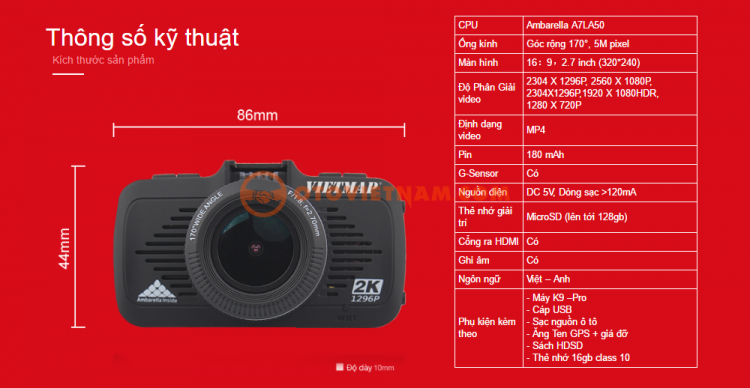 Camera hành trình, dẫn đường Vietmap