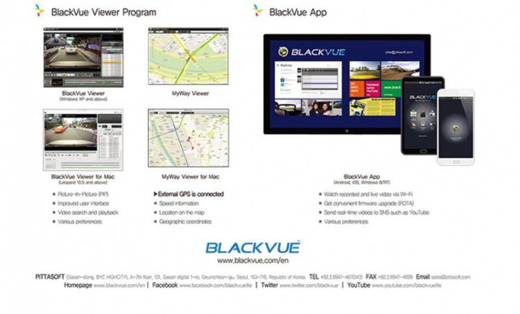 Camera hành trình cao cấp Blackvue Korea , HP (USA) và Interface  Korea cho Merc, BMW, Audi