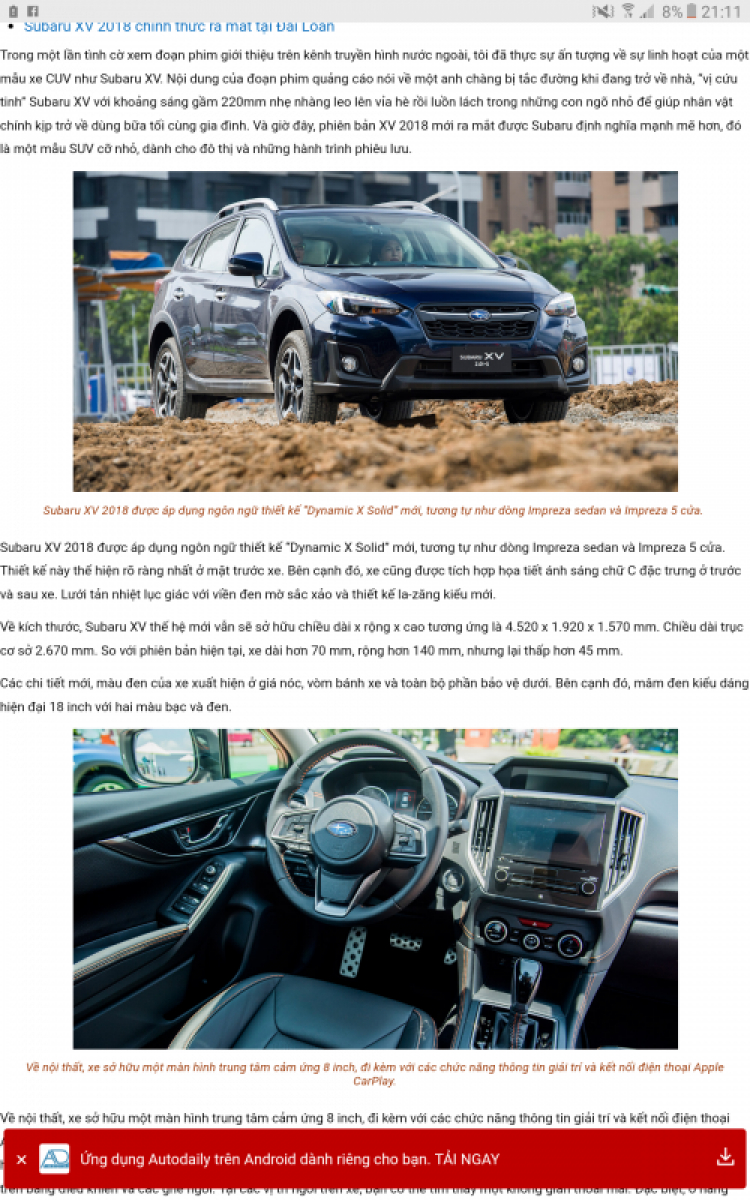 Subaru XV hoàn toàn mới chính thức xuất hiện và sẽ sớm về Việt Nam Subaru XV hoàn toàn mới chính thức xuất hiện và sẽ sớm về Việt Nam