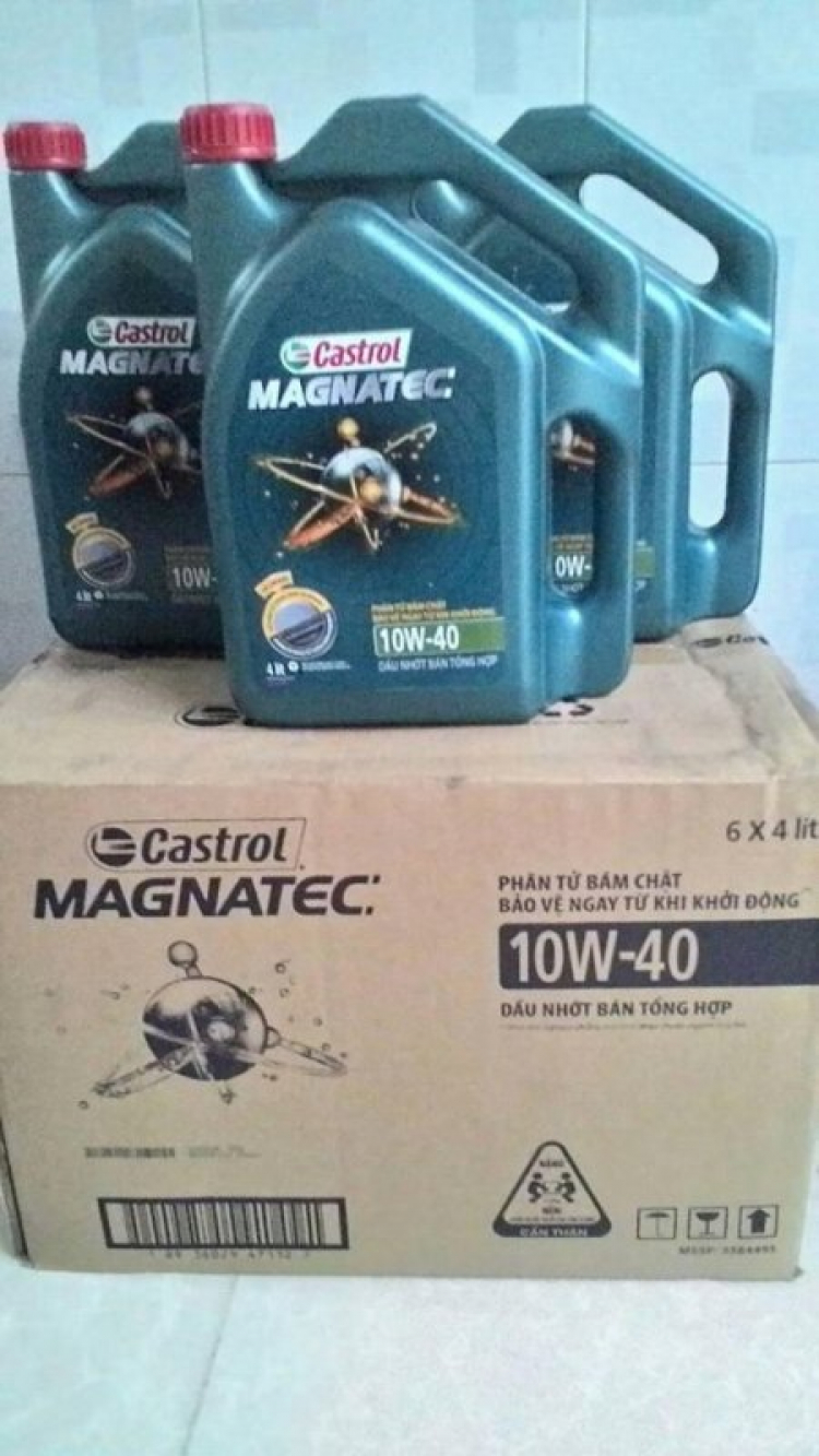 Bán nhớt xe hơi Castrol Magnatec 10W-40 chính hãng tặng - Bình 4L