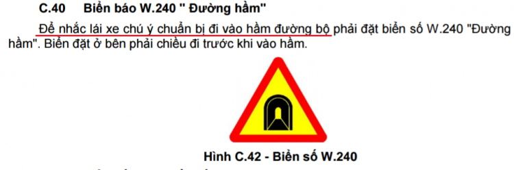 CSGT phạt lỗi không mở đèn khi qua biển W.240 (đường hầm) ???