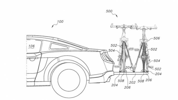 Ford nộp bằng sáng chế giá đỡ xe đạp tích hợp bên trong xe