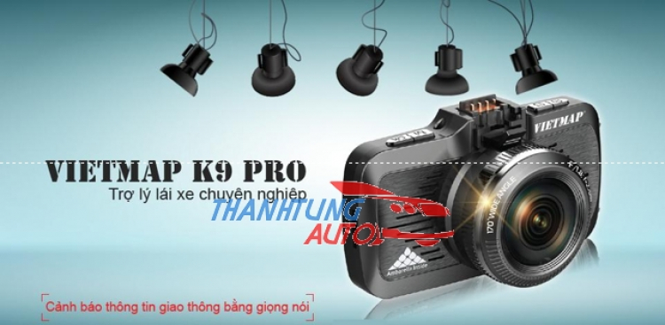 Camera hành trình Vietmap K9 PRO cảnh báo thông tin giao thông bằng giọng nói