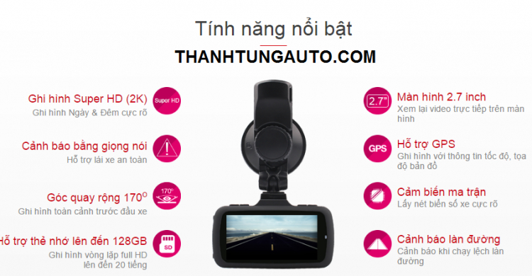 Camera hành trình Vietmap K9 PRO cảnh báo thông tin giao thông bằng giọng nói