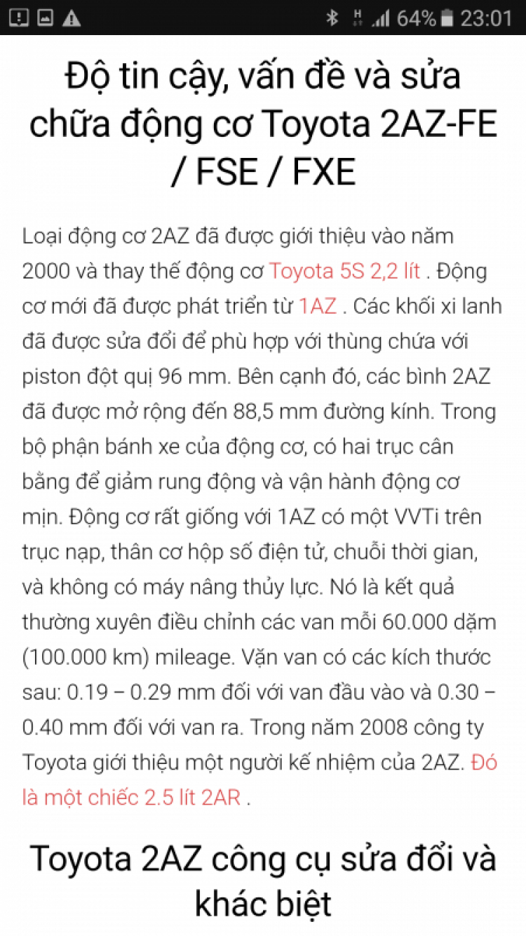 Camry: Trao đổi kinh nghiệm sửa chữa, phụ tùng Camry 8X 9X 0X (Đời 86 đến 2000)