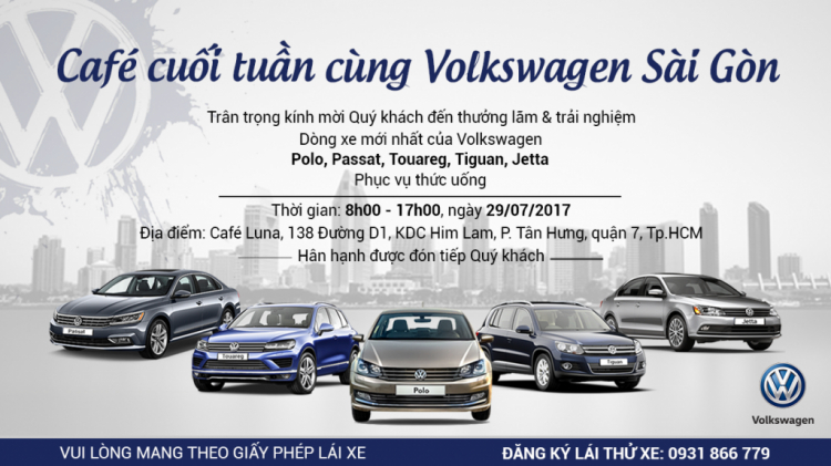 Lái thử các dòng xe mới nhất của Volkswagen Tại Luna Cafe, Quận 7