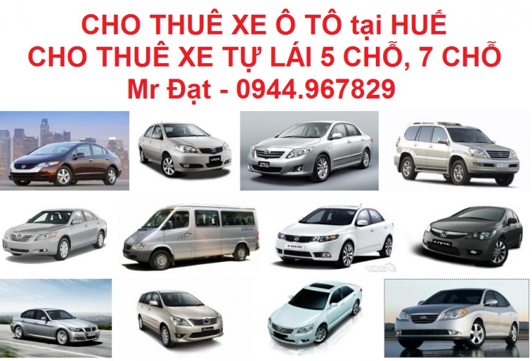 Cho thuê xe 5 chỗ, 7 chỗ tại Huế