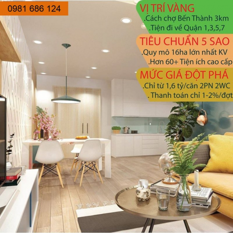 Mở bán ưu tiên CH Trung tâm Q12 full nội thất chỉ 980Tr/căn