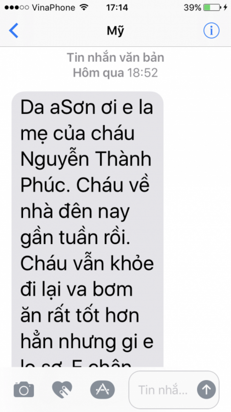 Thiện nguyện giúp cháu Nguyễn Thành Phúc (Đã khóa chốt sổ) Thiện nguyện giúp cháu Nguyễn Thành Phúc (Đã khóa chốt sổ)