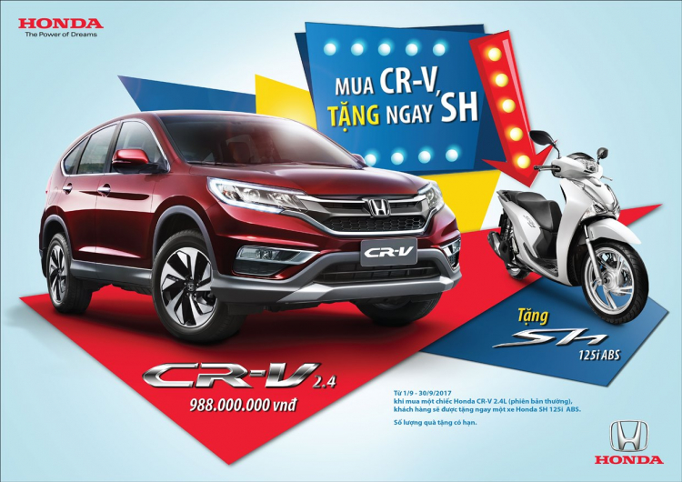 [QC]  Honda Việt Nam triển khai chương trình khuyến mại đặc biệt “Mua CR-V, tặng ngay SH”