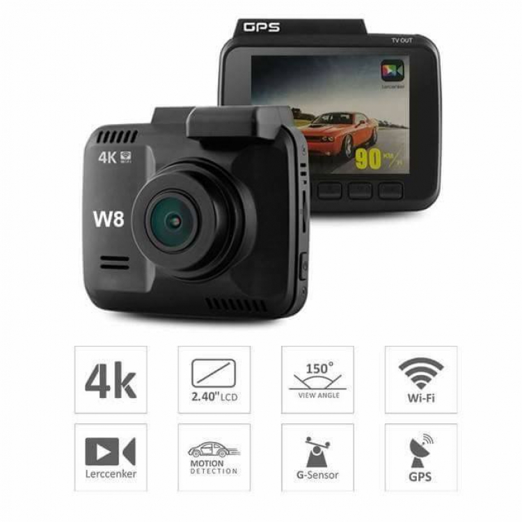 Camera hành trình W8 Carcam - Kết nối WIFI - Ghi hình 4K - Cảnh báo quá tốc độ.