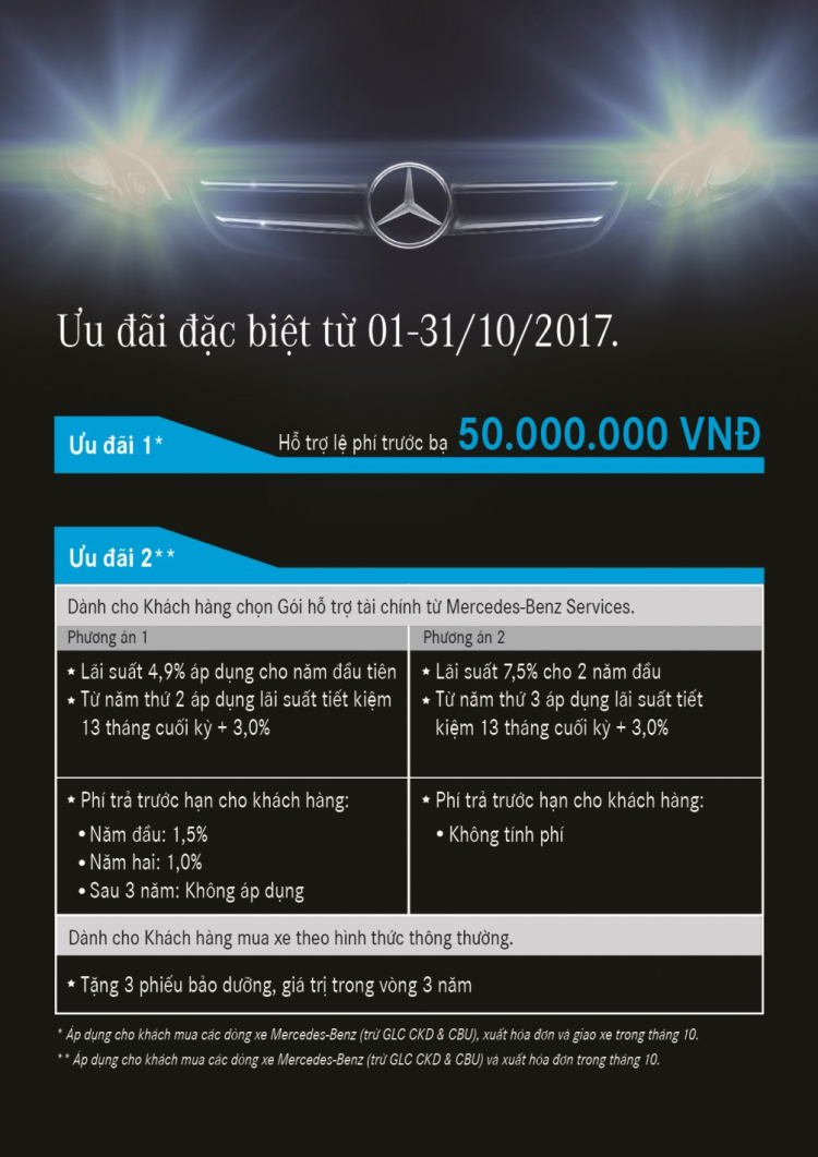 [QC] Mercedes-Benz ưu đãi cho khách hàng trong tháng 10/2017