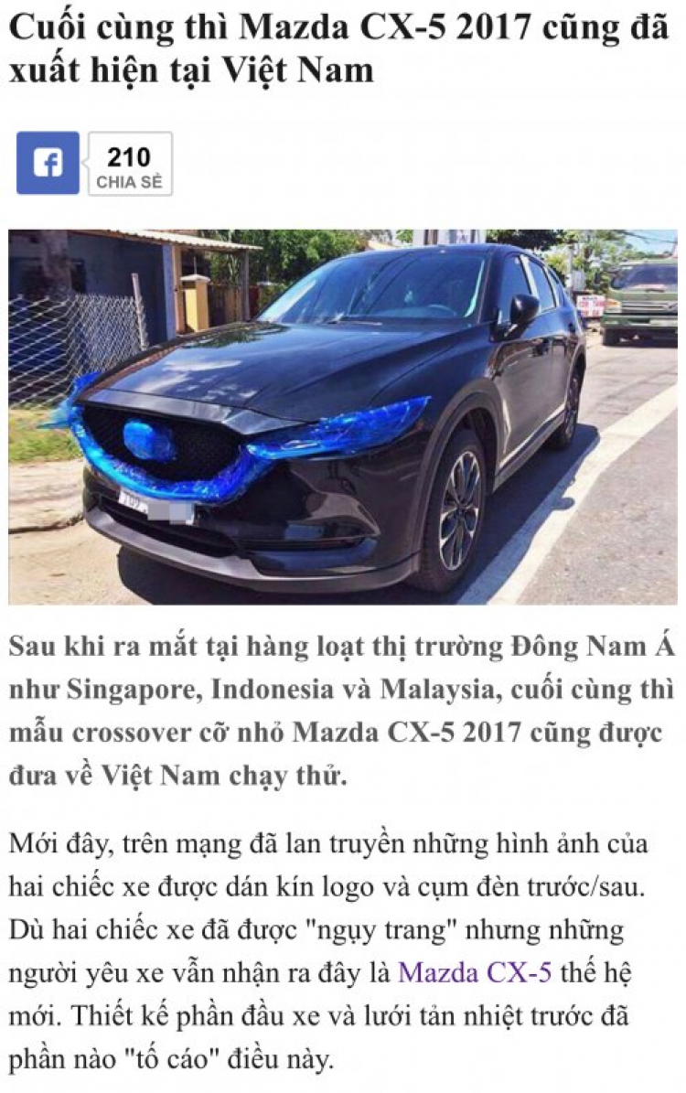 Có nên mua madza cx5