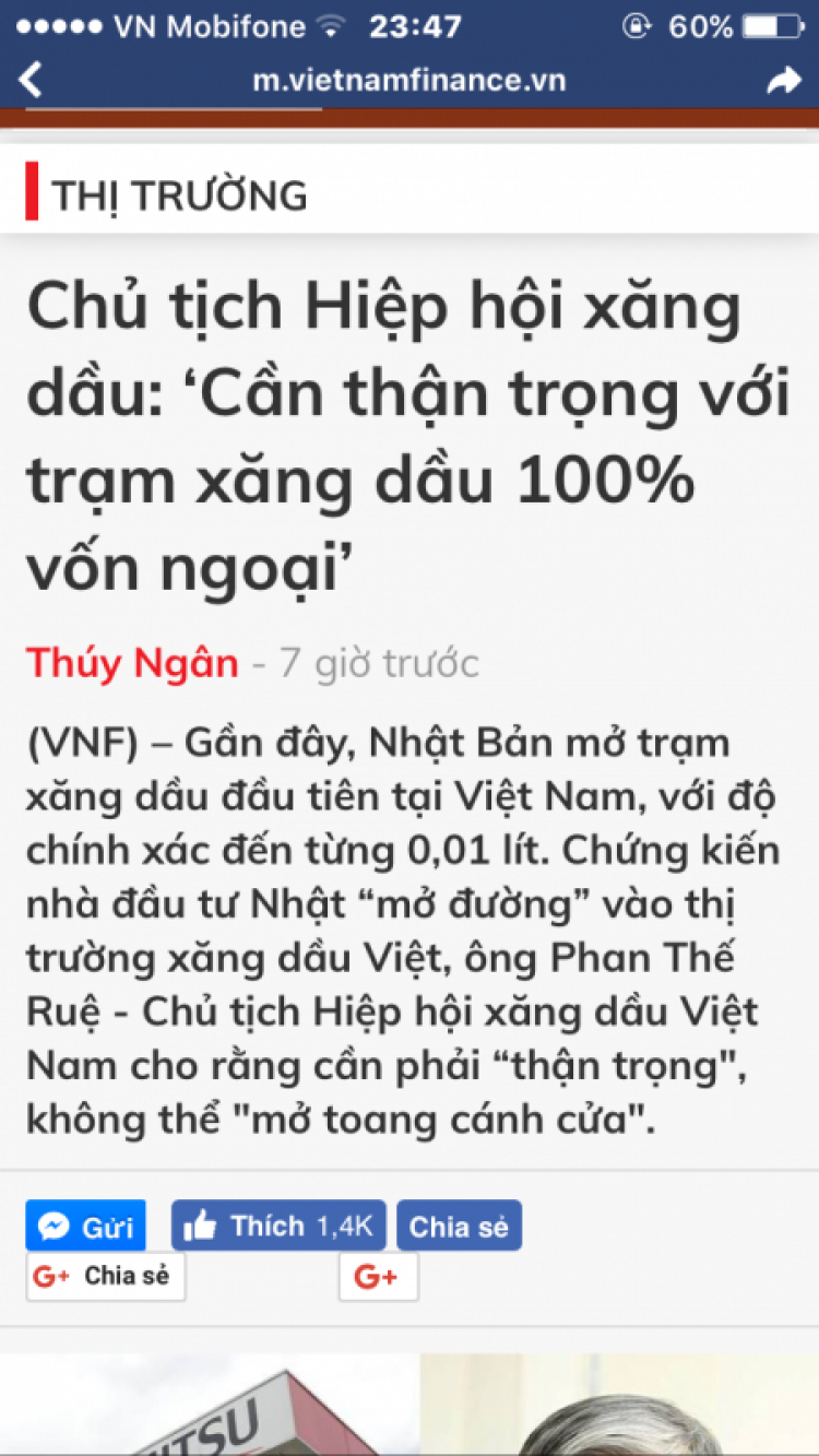 Rối quá các anh vào thông giúp em ông chủ tịch HHXD cảnh báo xăng dầu 100% vốn ngoại làm ảnh hửơng .