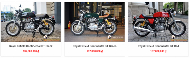 ® Royal Enfield: CLassic 500, Bullet 500, Cafe Race GT 535, Royal Himalayan.