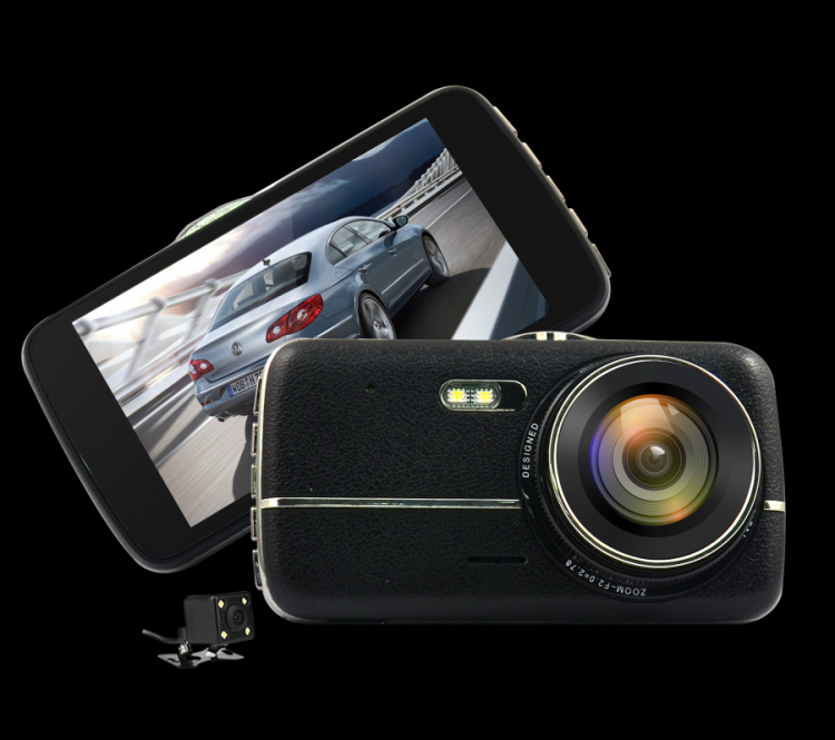 Camera K2 Carcam touch màn hình cảm ứng 3 trong 1: Ghi hình trước, ghi hình sau kiêm cam lùi.