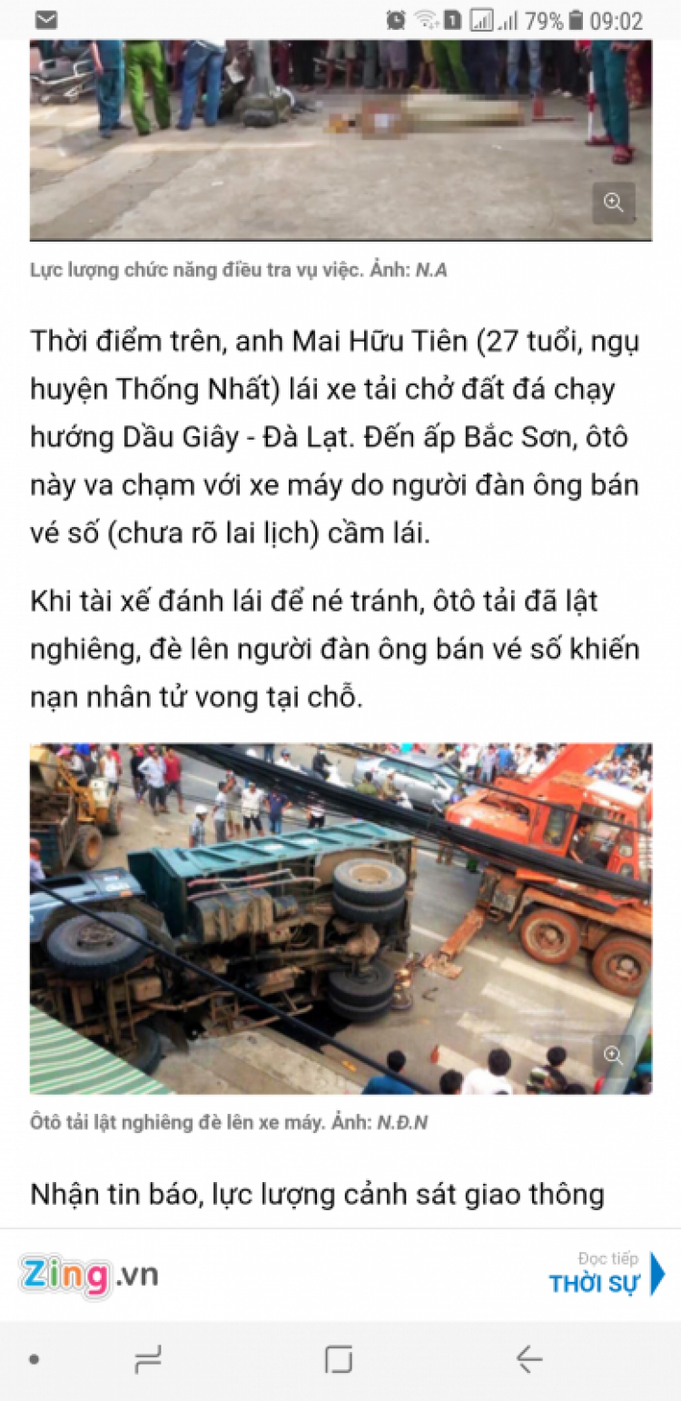 Xe tải chạy lấn qua chiều ngược lại và gây tai nạn chết người .