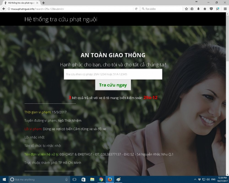 đã có website tra cứu phạt nguội