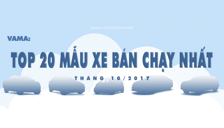 [INFOGRAPHIC] Top 20 xe bán chạy nhất tháng 10/2017