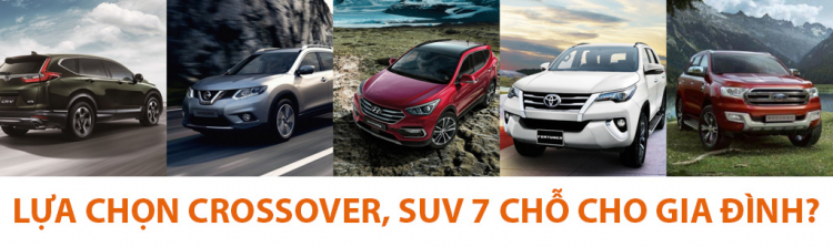 Các bác chọn Honda CR-V 5+2; Nissan X-Trail hay Santa Fe, Fortuner, Everest?