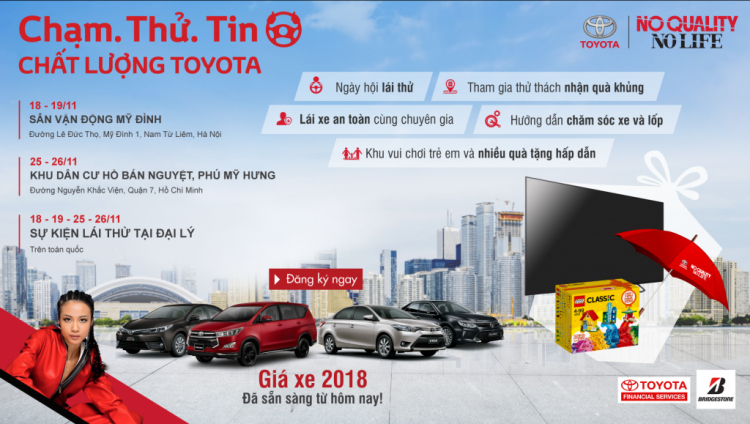 Mời các bác đăng ký lái thử xe Toyota tại Mỹ Đình và Phú Mỹ Hưng